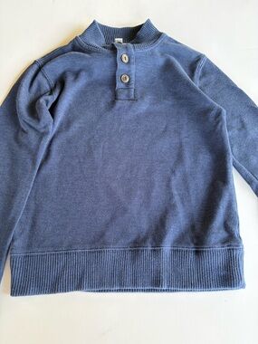 Cherokee Navy Blue Two-Button Crewneck Sweater